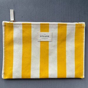 Sezane Yellow Stripe Pouch